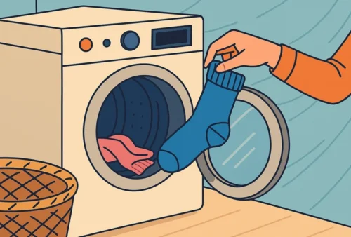 Socken in der Waschmaschine